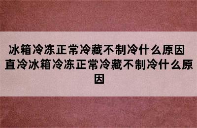 冰箱冷冻正常冷藏不制冷什么原因 直冷冰箱冷冻正常冷藏不制冷什么原因